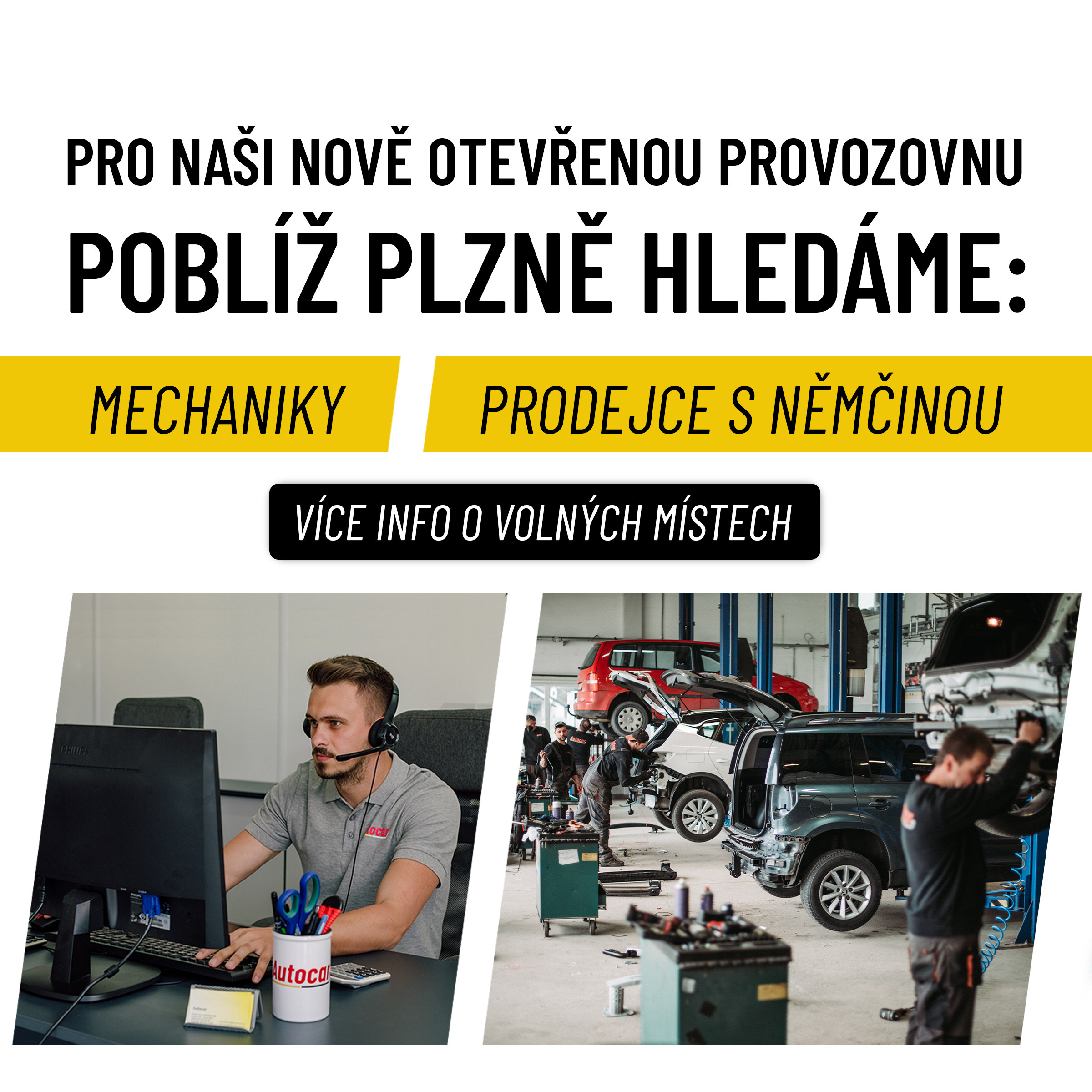 volných místech -mechaniky, prodejce s nemčinou